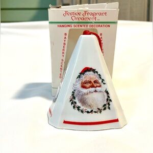 *VNTG* Christmas Ornament by Jasco -Santa Square Bell Shaped Potpourri Container